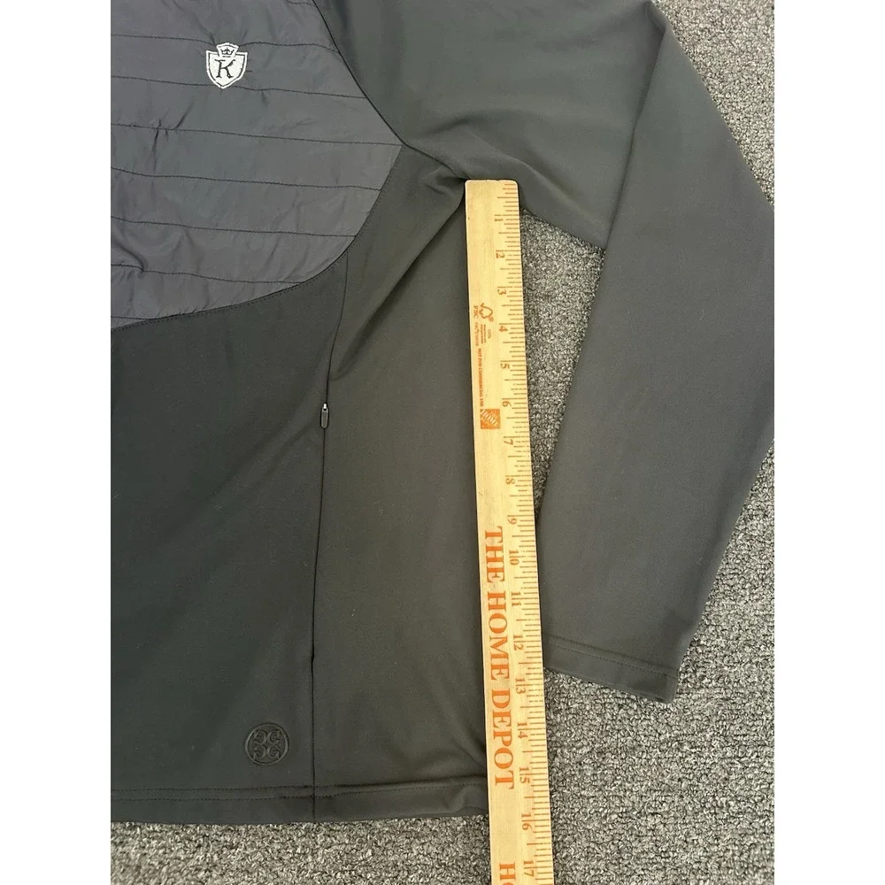 G/FORE‎ Golf Tech Interlock 1/4 Zip Hoodie Black Mens Large Golf Puffer Stretch